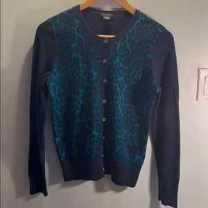 Ann Taylor navy & turquoise cardigan